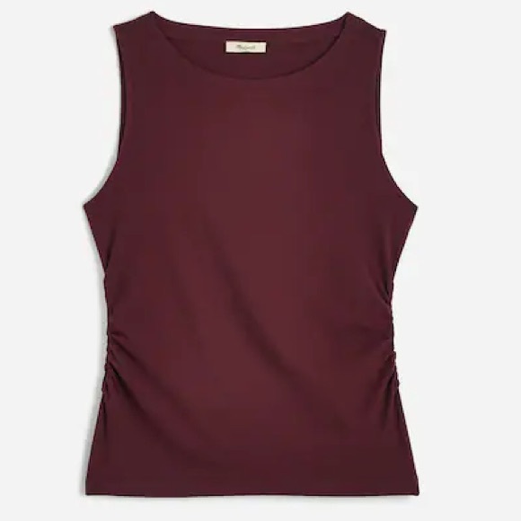 Madewell NWT Cinched Crewneck Tank Size Small in Dark Fig - Picture 4 of 11